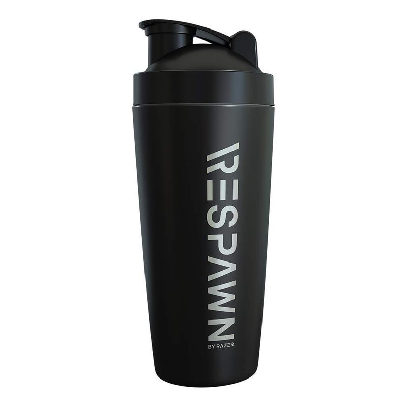 RESPAWN By Razer Stainless Steel Shaker - Black - Dual-Insulated Shaker Cup - Built-In Grate - Locking Cap - 20oz - Image 1